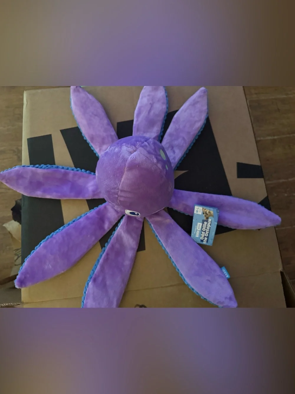 Bark Box Odd Ollie Octopus Dog Toy M-L NEW thrash, whip, flip, squeak & crinkle